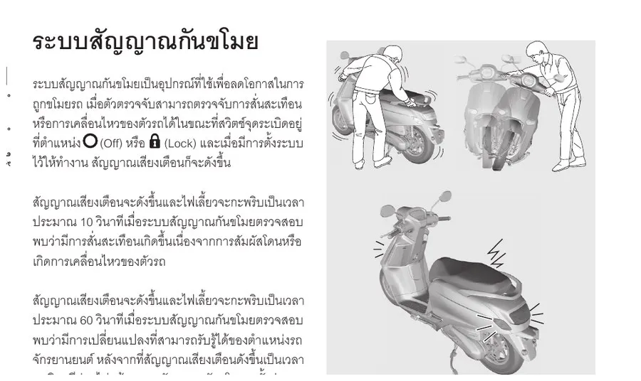 คู่มือ Honda Giorno+ อธิบายระบบสัญญาณกันขโมย