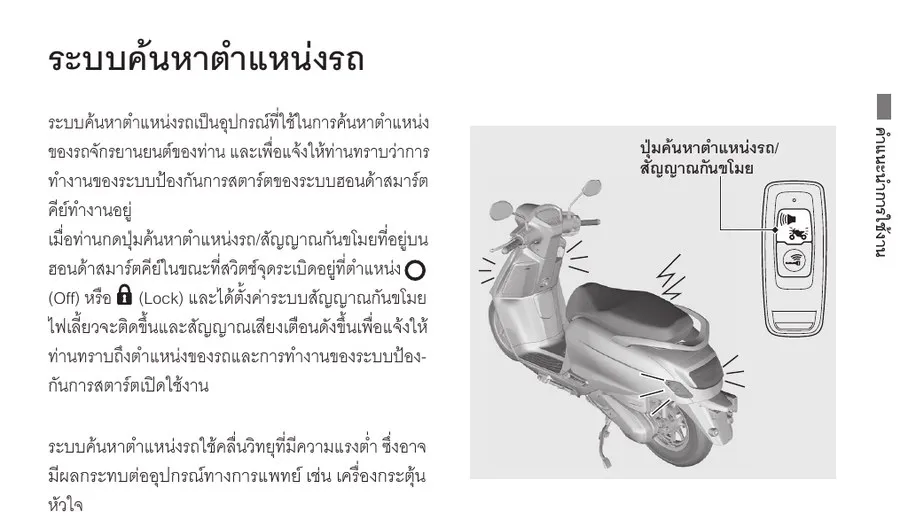 คู่มือ Honda Giorno+ อธิบายระบบค้นหาตำแหน่งรถและการปรับเสียง