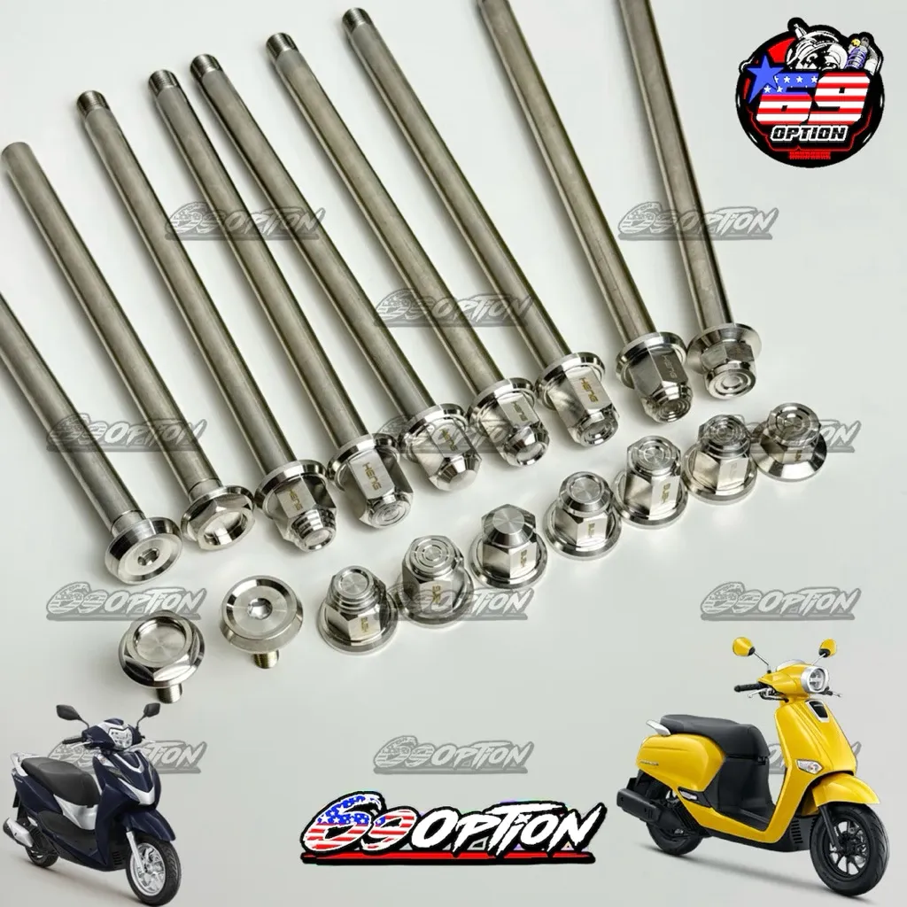 แกนล้อหน้า น็อตล้อหน้า Honda Giorno / Lead เฮงสกรู ของแท้