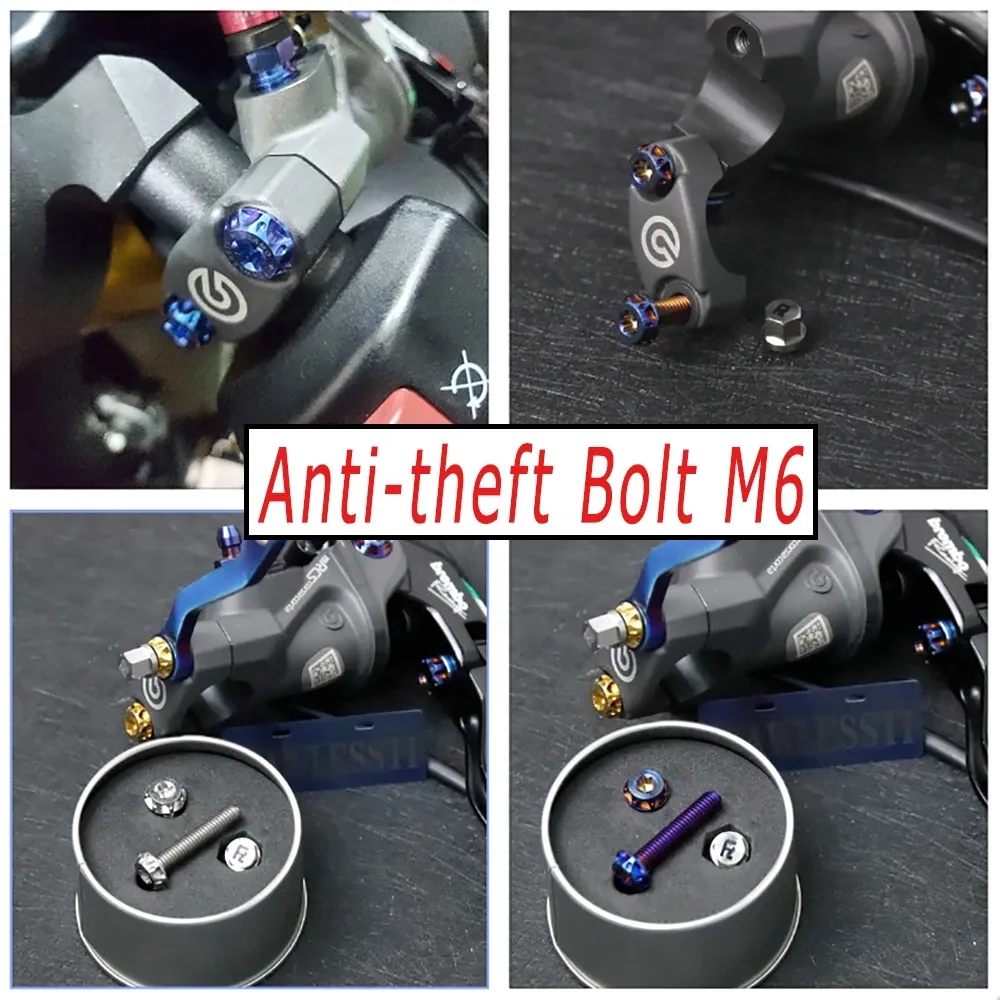 FLAWLESSTI M6x15-30 Gr5 Titanium Anti-theft Bolt for Clutch Brake Pump Brembo Galespeed Honda Forza 350 PCX 160 Giorno 125 Wave 125i Yamaha Xmax 300 Tmax 560