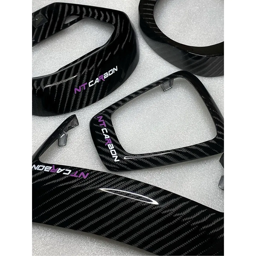 ชุดคาร์บอนแท้ลาย4 สำหรับ Honda Giorno โลโก้ม่วง แบรนด์ NT (4 ชิ้น)