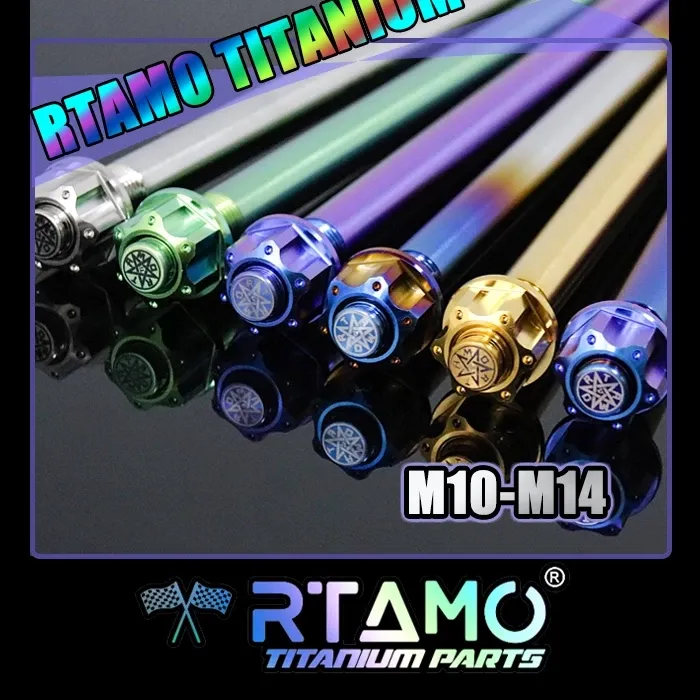 RTAMO Titanium Gr5 แกนล้อหน้า Honda Giorno Xmax Forza Lead Wave Monkey M10-M14 (เบอร์ 14 17 19) - อะไหล่แต่ง Giorno+