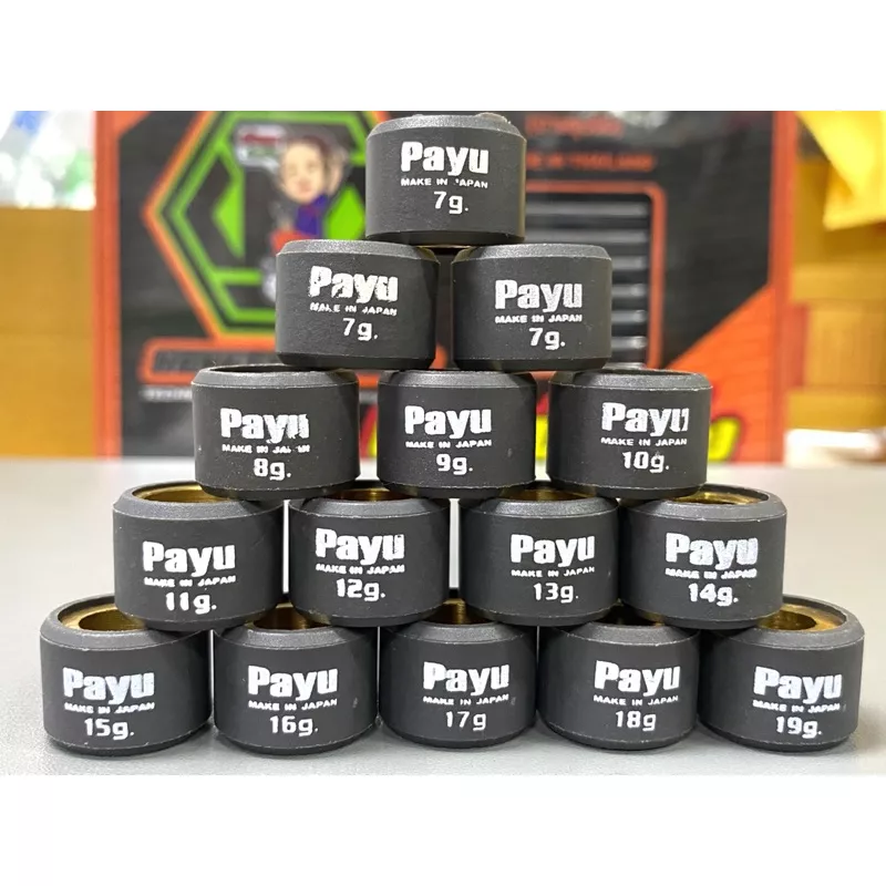 เม็ดชามซิ่งคาร์บอน Payu แท้ สำหรับ Giorno125, Lead125, PCX160, PCX150, Click160, Click150, ADV150, ADV160 (น้าคมน็อตซิ่ง)