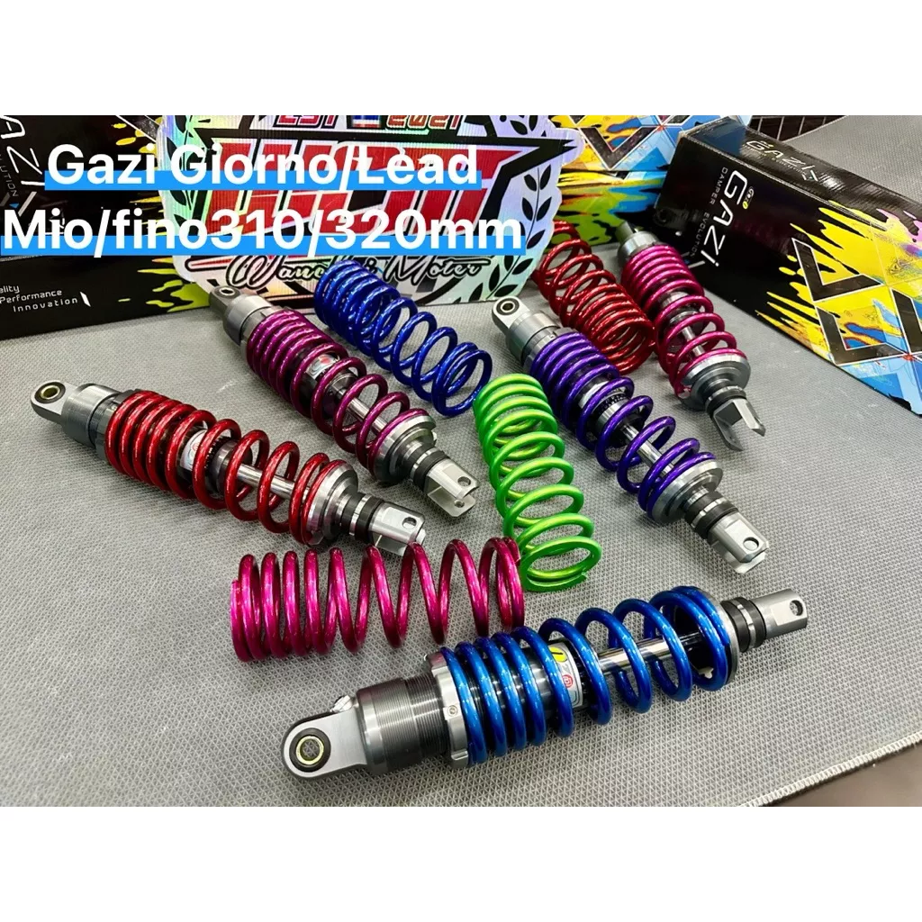 โช๊คหลัง GAZI Supreme RX แท้ สำหรับ Giorno+, Lead125, Scoopy, Mio, Fino | ปรับรีบาวด์ได้ สูง 310/320 mm