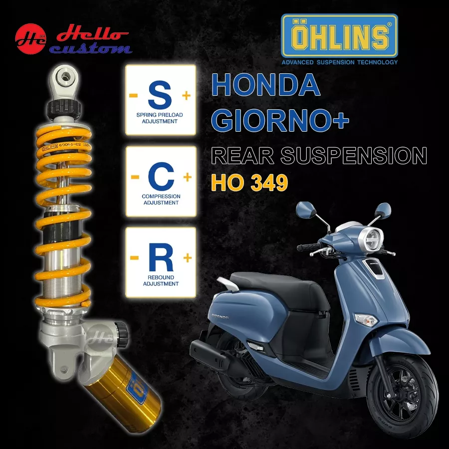 โช้คหลัง OHLINS (HO349) สำหรับ Honda Giorno+ 125 โช้คแต่งตรงรุ่น ของแท้
