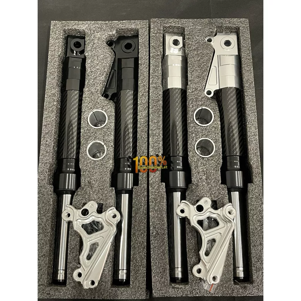 โช๊คหน้า Honda Giorno คาร์บอนแท้ พร้อมขาจับปั้ม - อะไหล่แต่ง Giorno+