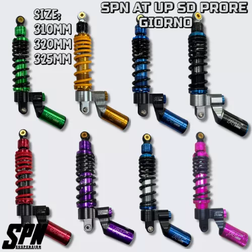 โช้คอัพ SPN AT UP SD PRORE Honda Giorno แกน 15 มม. กระปุกเฉียง ปรับ 3 จุด