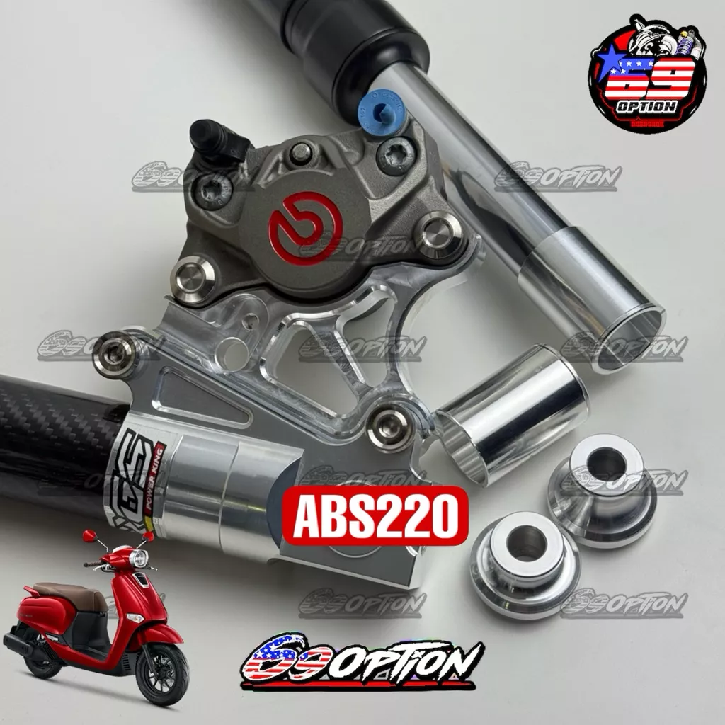 ชุดแปลงโช๊คหน้า RRGS Honda Giorno ABS/CBS (สำหรับปั้มปักข้าง)