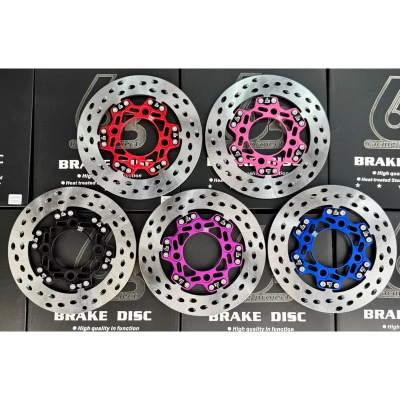 จานเบรคแต่ง 63 Racing เจาะรูเฉียง 190 มิล สำหรับ Honda Giorno, Click, Scoopy - อะไหล่แต่ง Giorno+