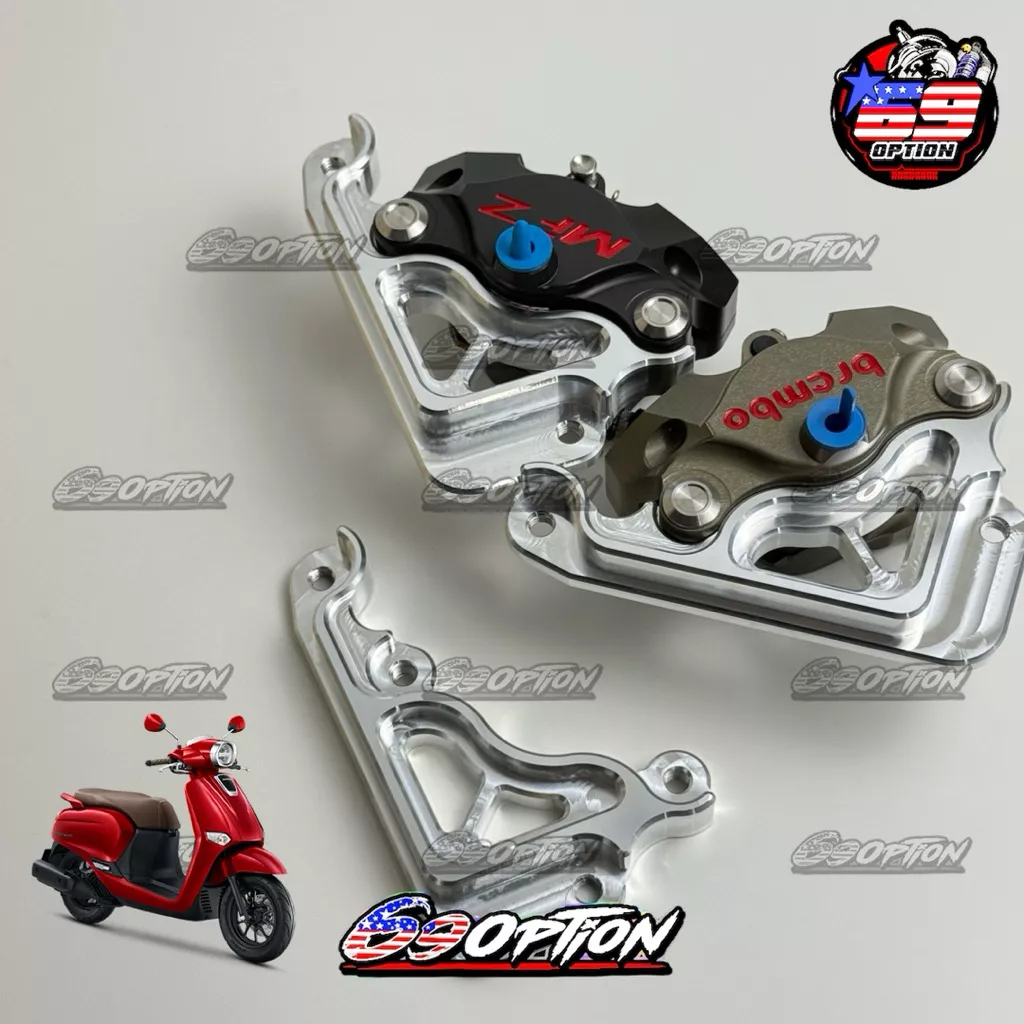 ขาจับปั้มด้วง Brembo MFZ สำหรับ Honda Giorno ABS จาน 220 มม. งานกลึงมือ