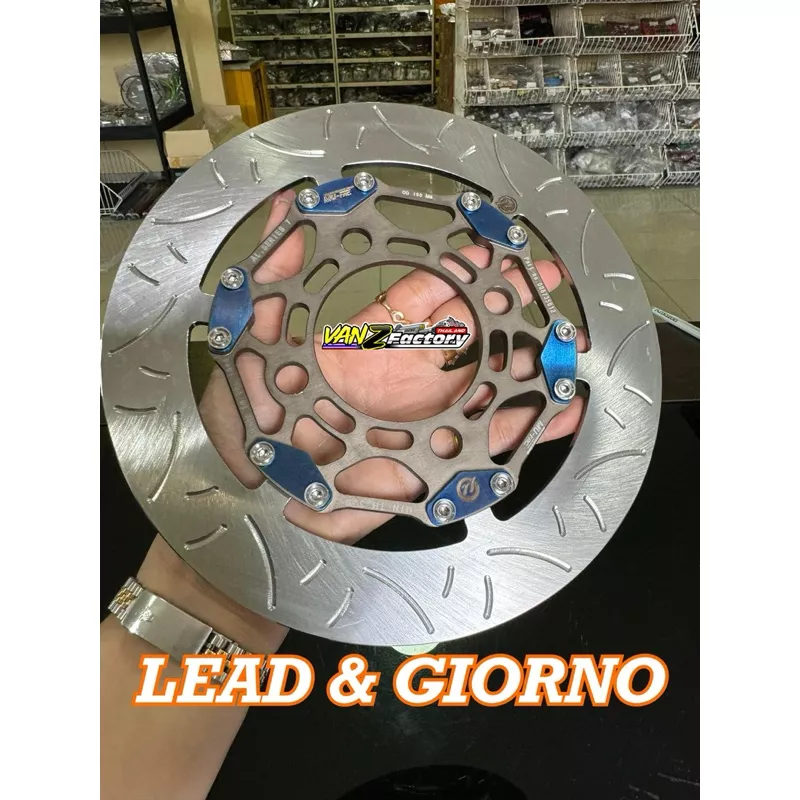จานเบรค Floating MU-FAC (ของแท้) 190mm. สำหรับ Honda Giorno / LEAD | ดีไซน์ 3D 2 ชั้น OFFSET ไส้อัลลอย ผลิตไทย