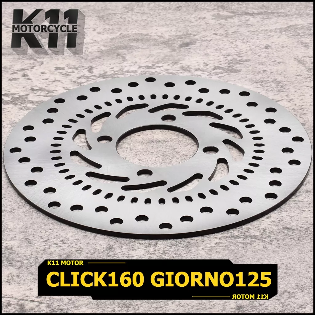 จานดิสเบรคหน้า Honda Click160 / Giorno125 (4รู) จานเดิม เกรดดี