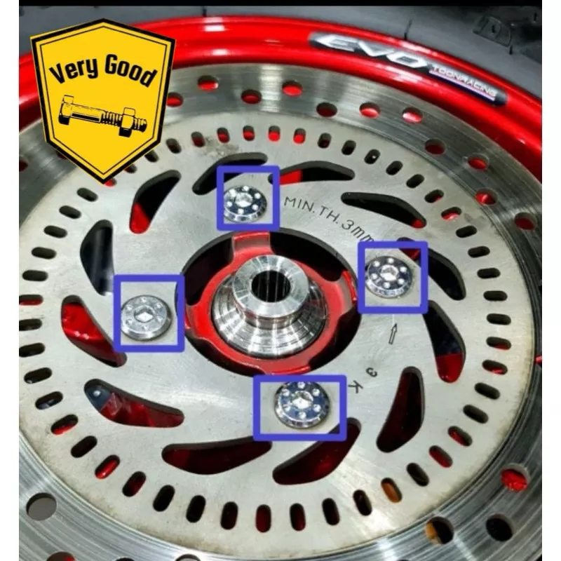 น็อตจานดิสก์หน้า Honda Giorno/Lead (4 ตัว) สแตนเลสแท้