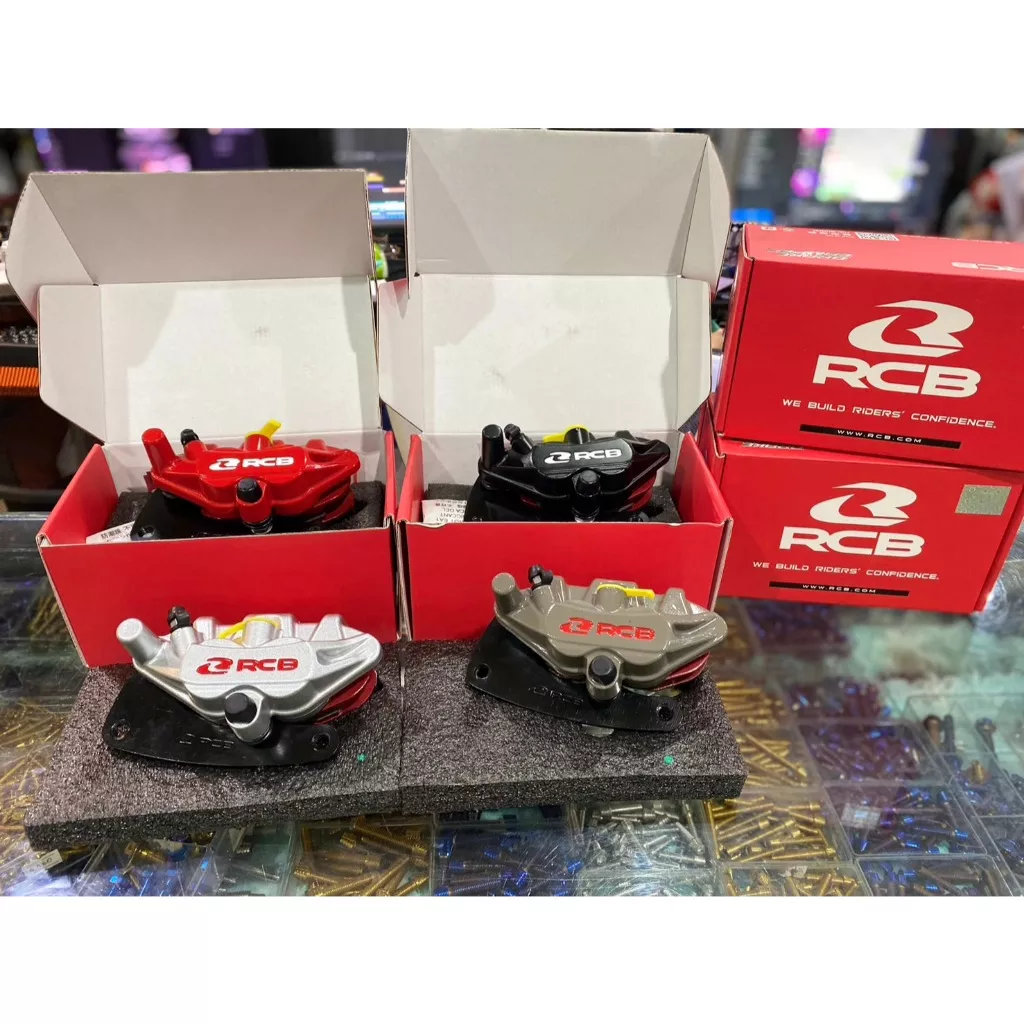 ปั้มเบรคหน้า RCB E Series Caliper สำหรับ Honda Giorno ABS / Click160 พร้อมขาจับตรงรุ่น ลูกสูบคู่ 25 มม. แถมผ้าเบรค
