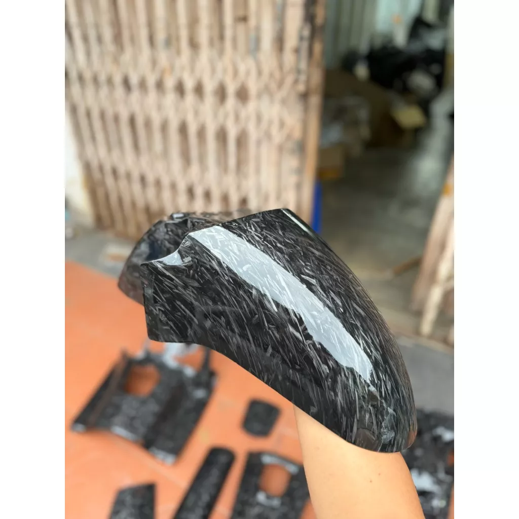 บังโคลนหน้า Honda Giorno 125 (เปลือกแท้ศูนย์) หุ้มเคฟล่า 5D เคลือบแล็คเกอร์ 2K เงางาม - อะไหล่แต่ง Giorno+