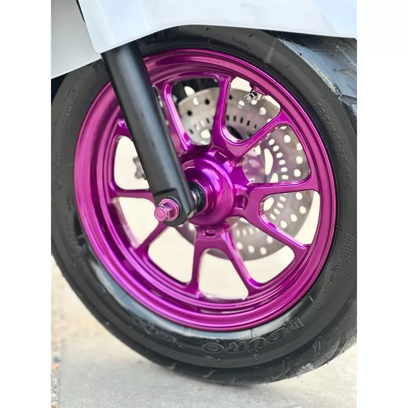 ล้อแท้ Honda Giorno ทำสีพาวเดอร์โค้ท (Powder Coat) สีสวยเงางาม