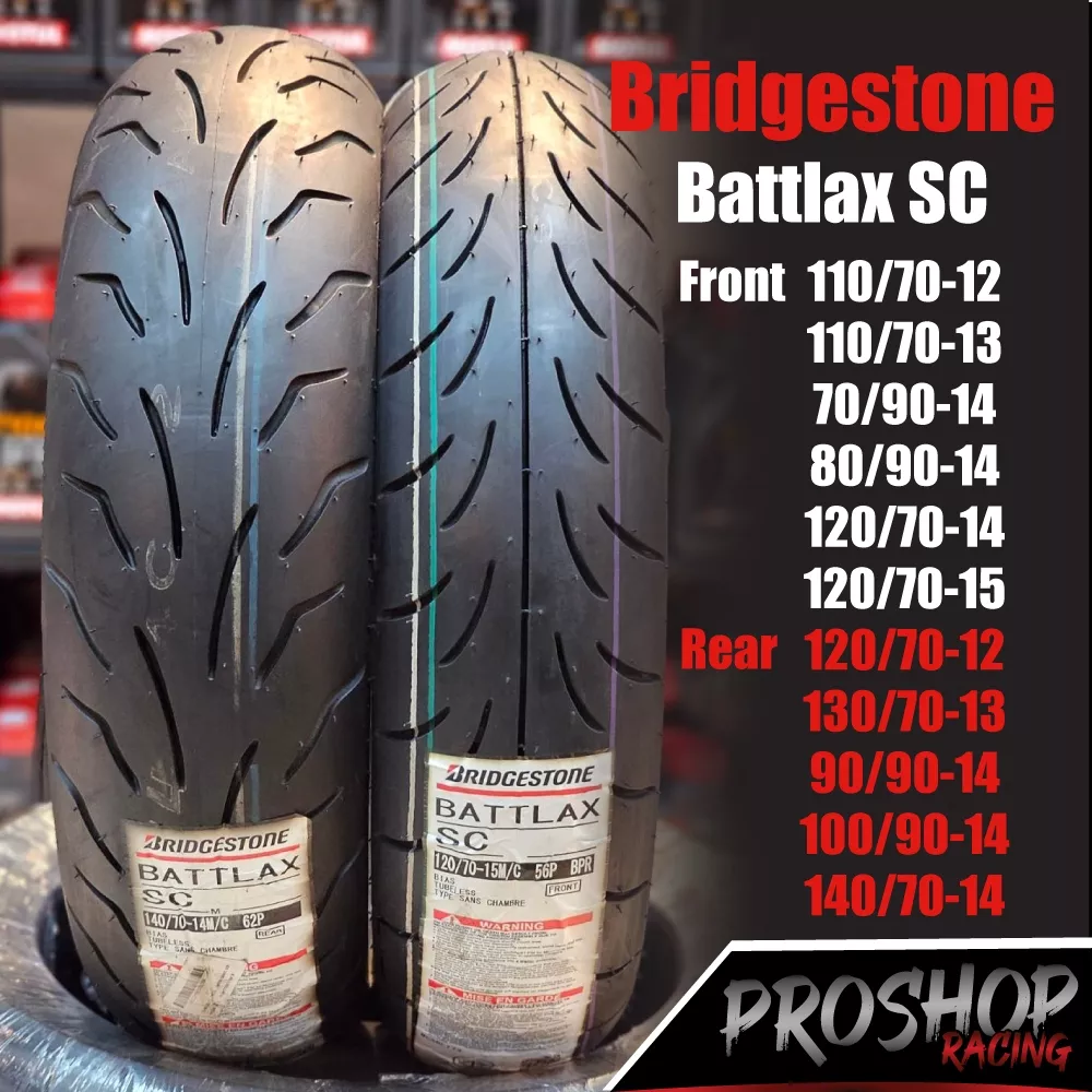 ยาง Bridgestone Battlax SC สำหรับ Honda Giorno, PCX150, Click, Nmax, Xmax, Forza - ขอบ 12, 13, 14, 15 - อะไหล่แต่ง Giorno+