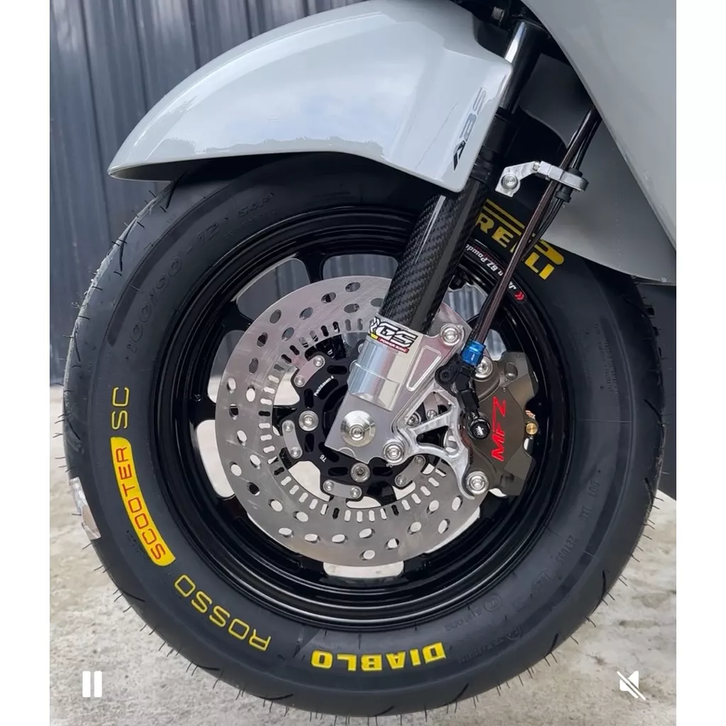 ยาง Pirelli Diablo Rosso Scooter SC สำหรับ Honda Giorno (หน้า 100/90-12, หลัง 120/80-12) ของแท้ - อะไหล่แต่ง Giorno+