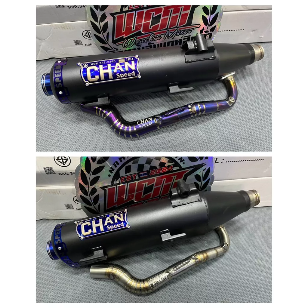 ท่อไอเสีย Chan Speed ผ่าหมก สำหรับ Honda Giorno+125 (มี มอก. | คอเลส/ไทเทเนียมแท้)