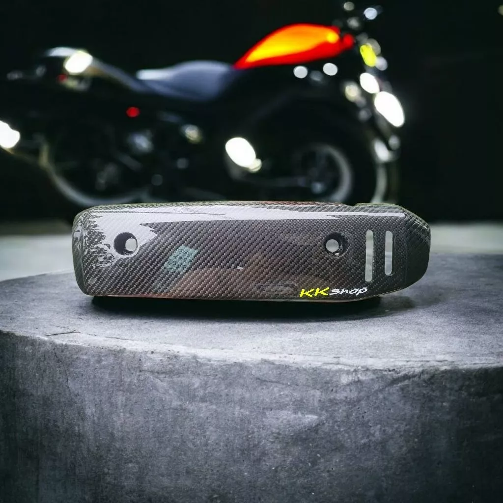 ครอบท่อกันร้อน Honda Giorno หุ้มคาร์บอนแท้ ลาย 2 - อะไหล่แต่ง Giorno+