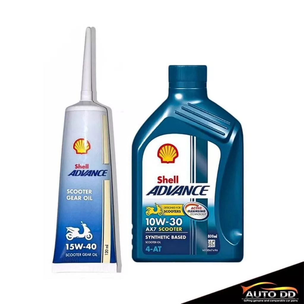 Shell Advance AX7 Scooter 10W-30 4AT (800ml) สำหรับ Honda Giorno (มีตัวเลือกเฟืองท้าย)