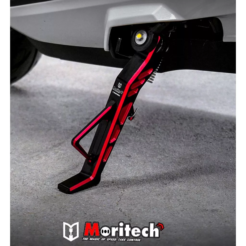 ขาตั้งข้าง MORITECH อลูมิเนียม CNC 2-Tone 7" สำหรับ Honda Giorno-125 และ Lead-125 (0492) - อะไหล่แต่ง Giorno+