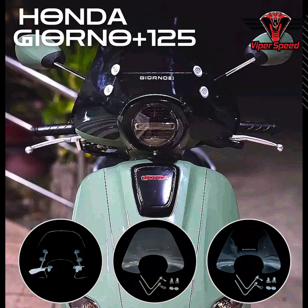 ชิวหน้าแต่ง (แผ่นบังลม) สำหรับ Honda Giorno+ 125 ปี 2023-2024 | วัสดุอะคริลิคหนา 3 มม. - อะไหล่แต่ง Giorno+