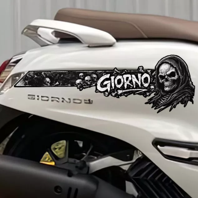 สติ๊กเกอร์ GIORNO ธีมกะโหลก: ดาร์ค, โหด, เท่ เต็มคัน - อะไหล่แต่ง Giorno+