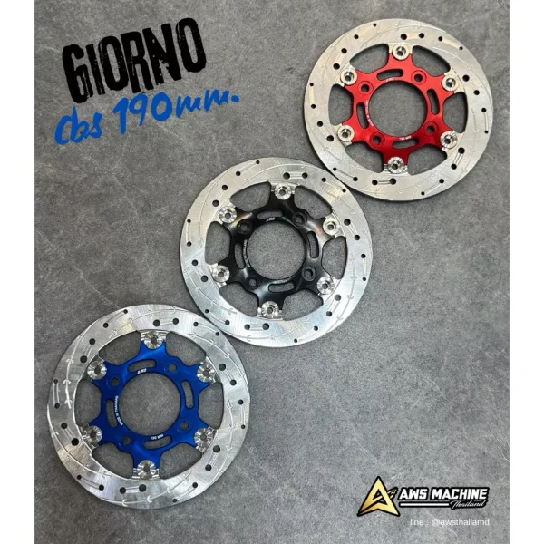 จานดิสเบรก Aws สำหรับ Honda Giorno CBS ขนาด 190mm ลายดอกไม้