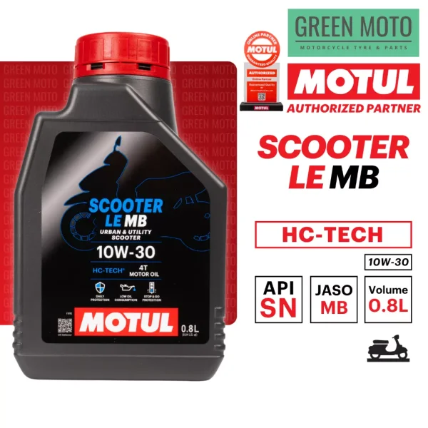 น้ำมันเครื่อง Motul Scooter LE 10W-30 0.8 ลิตร สำหรับ Honda Giorno (เกรดพรีเมี่ยม)