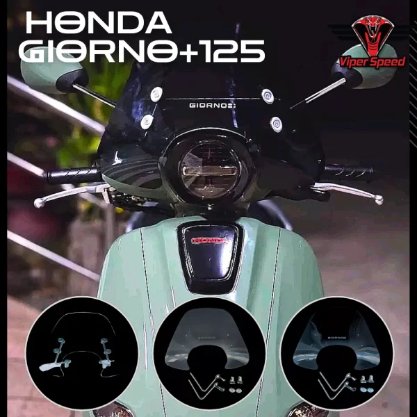 ชิวหน้าแต่ง (แผ่นบังลม) สำหรับ Honda Giorno+ 125 ปี 2023-2024 | วัสดุอะคริลิคหนา 3 มม.